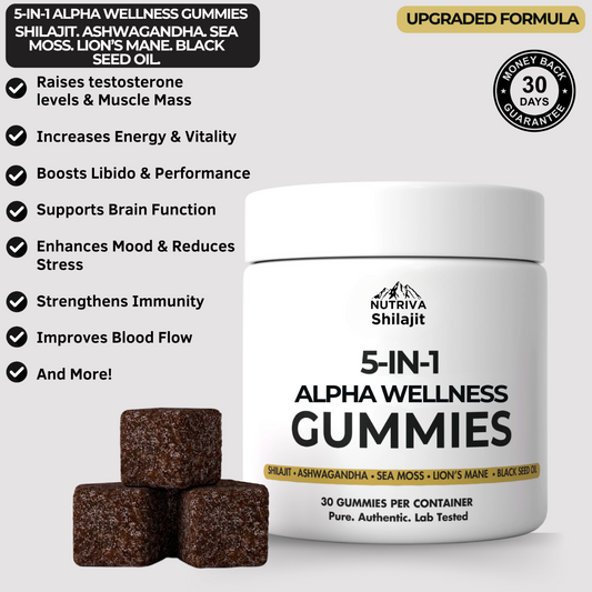 Nutrivashilajit® 5 in 1 Alpha wellness gummies